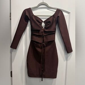 Akira brown bodycon long sleeve size small